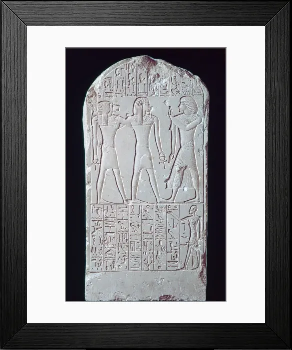 Framed Print : Ancient Egyptian limestone stele, 16th-13th century BC Framed Print : Ancient Egyptian limestone stele, 16th-13th century BC
