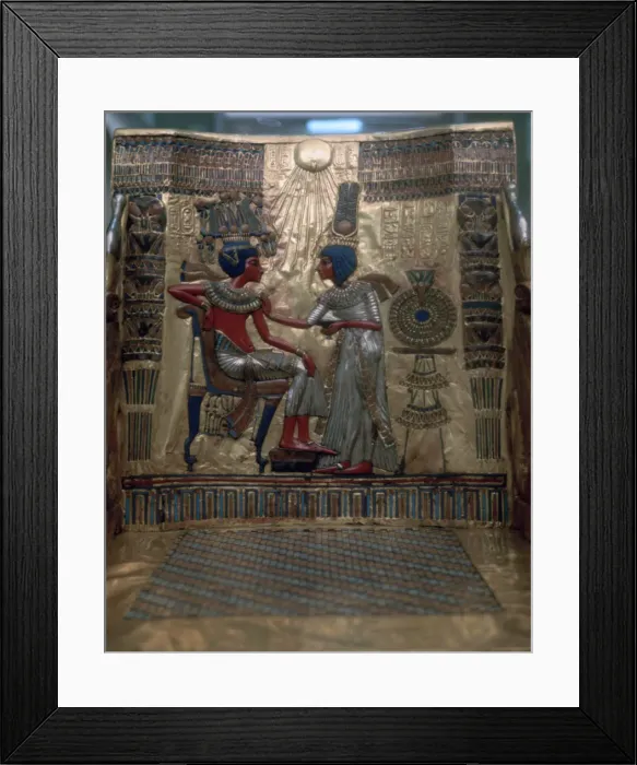 Framed Print : The throne of Tutankhamun, (detail), Egyptian, 18th Dynasty Framed Print : The throne of Tutankhamun, (detail), Egyptian, 18th Dynasty