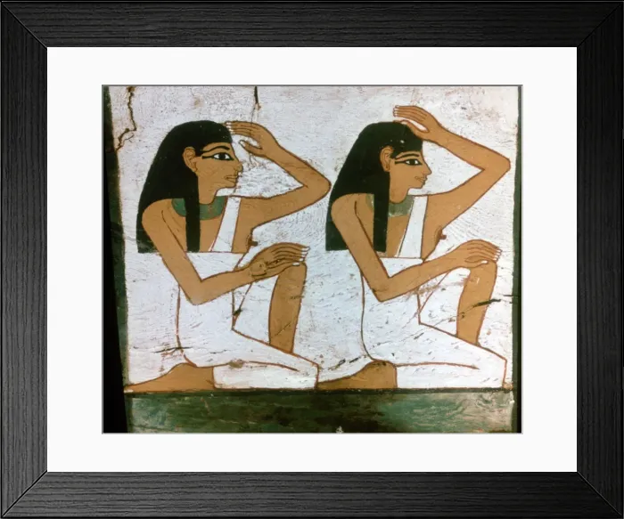 Framed Print : Two Mourners, detail of the decoration of a sarcophagus of The Lady of Madja, 18th Dynasty Framed Print : Two Mourners, detail of the decoration of a sarcophagus of The Lady of Madja, 18th Dynasty