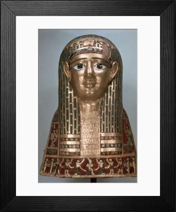 Framed Print : Mummy mask of a lady, late period, 1085-332 BC Framed Print : Mummy mask of a lady, late period, 1085-332 BC