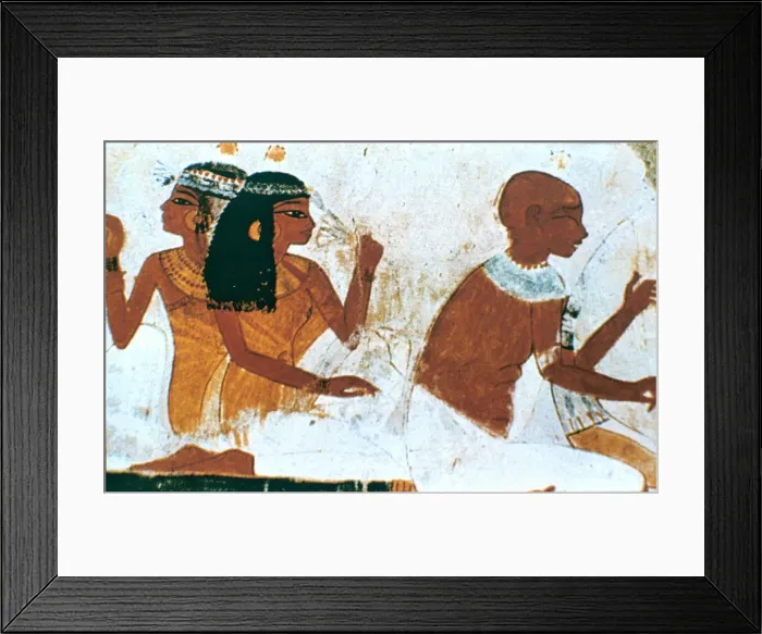 Framed Print : Wall Painting, Detail of The Deceased Couple, Tomb of Nakht, Thebes Framed Print : Wall Painting, Detail of The Deceased Couple, Tomb of Nakht, Thebes