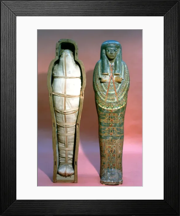 Framed Print : Mummy and Coffin, Egyptian, 21st Dynasty Framed Print : Mummy and Coffin, Egyptian, 21st Dynasty