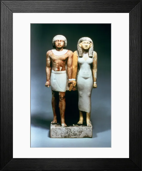 Framed Print : Statue of Egyptian Couple, 5th Dynasty Framed Print : Statue of Egyptian Couple, 5th Dynasty