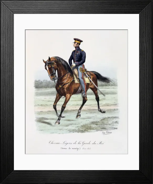 Framed Print : Chevau-Legers de la Garde du Roi, Tenue de Manege, 1814-15. Artist: Eugene Titeux Framed Print : Chevau-Legers de la Garde du Roi, Tenue de Manege, 1814-15. Artist: Eugene Titeux