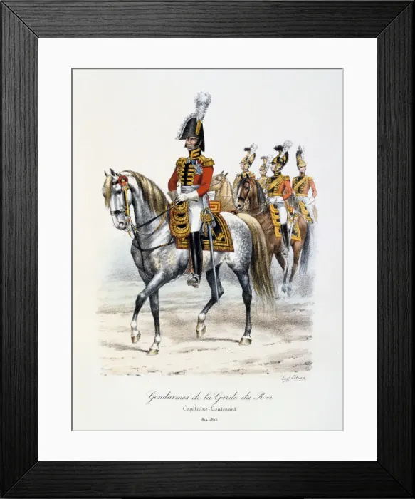 Framed Print : Gendarmes de la Garde du Roi, Capitaine-Lieutenant, 1814-15 Artist: Eugene Titeux Framed Print : Gendarmes de la Garde du Roi, Capitaine-Lieutenant, 1814-15 Artist: Eugene Titeux