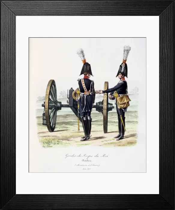 Framed Print : Gardes-du-Corps de Roi, Artillery, 1814-15 Artist: Eugene Titeux Framed Print : Gardes-du-Corps de Roi, Artillery, 1814-15 Artist: Eugene Titeux