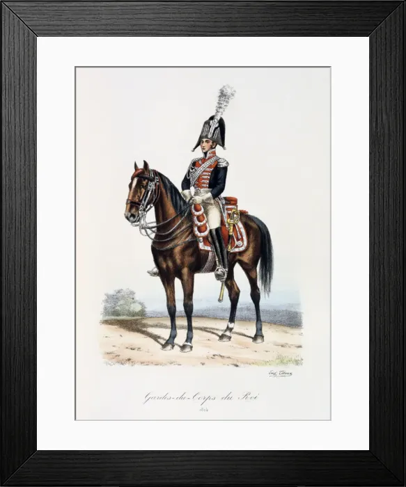 Framed Print : Gardes-du-Corps de Roi, 1814 Artist: Eugene Titeux Framed Print : Gardes-du-Corps de Roi, 1814 Artist: Eugene Titeux