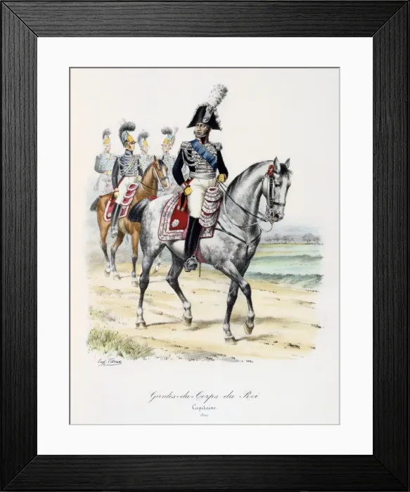 Framed Print : Gardes-du-Corps de Roi, Capitaine, 1820 Artist: Eugene Titeux Framed Print : Gardes-du-Corps de Roi, Capitaine, 1820 Artist: Eugene Titeux