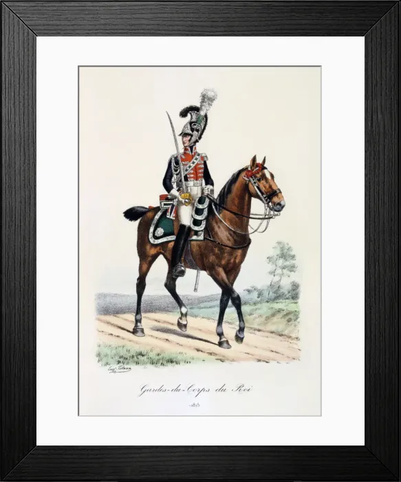 Framed Print : Gardes-du-Corps de Roi, 1815 Artist: Eugene Titeux Framed Print : Gardes-du-Corps de Roi, 1815 Artist: Eugene Titeux