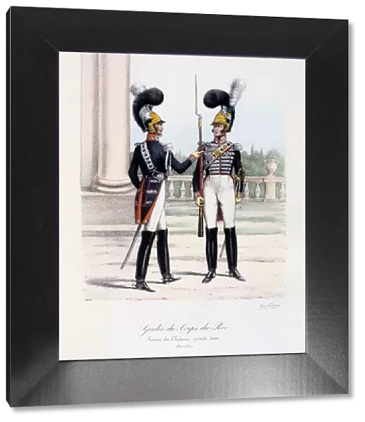 Gardes-du-Corps de Roi, Service de Chateau, grande tenue, 1820-30 Artist: Eugene Titeux
