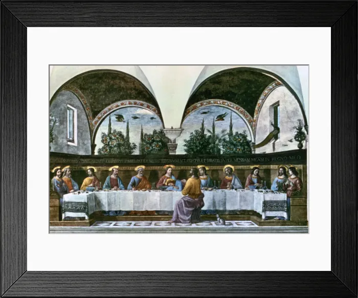 Framed Print : The Last Supper, 1480. Artist: Domenico Ghirlandaio Framed Print : The Last Supper, 1480. Artist: Domenico Ghirlandaio