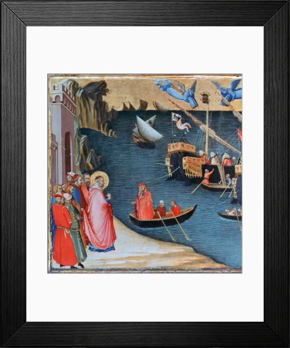 Framed Print : St Nicholas Saves Mira from Famine, c1327-1332. Artist: Ambrogio Lorenzetti Framed Print : St Nicholas Saves Mira from Famine, c1327-1332. Artist: Ambrogio Lorenzetti