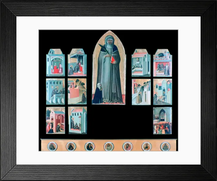 Framed Print : The Blessed Humility and Eleven Stories from Her Life, c1306-1348. Artist: Pietro Lorenzetti Framed Print : The Blessed Humility and Eleven Stories from Her Life, c1306-1348. Artist: Pietro Lorenzetti