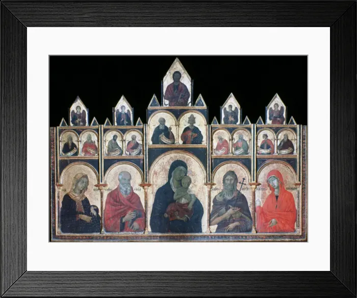 Framed Print : The Holy Virgin with the Christ Child and Saints, c1278-1318. Artist: Duccio di Buoninsegna Framed Print : The Holy Virgin with the Christ Child and Saints, c1278-1318. Artist: Duccio di Buoninsegna