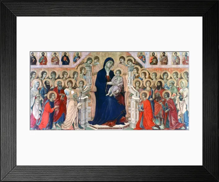 Framed Print : Maesta, (Madonna with Angels and Saints), 1308-1311. Artist: Duccio di Buoninsegna Framed Print : Maesta, (Madonna with Angels and Saints), 1308-1311. Artist: Duccio di Buoninsegna