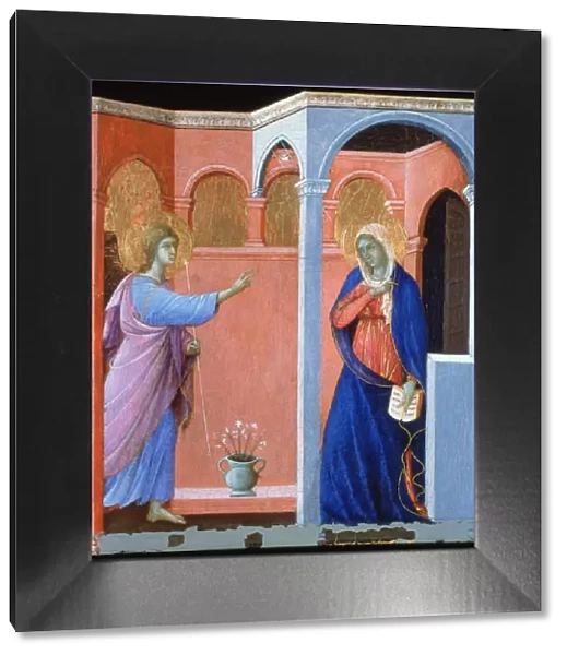 Panel from the Maesta Altarpiece: The Annunciation, 1311. Artist: Duccio di Buoninsegna