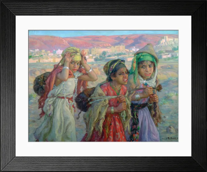 Framed Print : Young Girls Carrying Water, c1881-1926. Artist: Etienne Dinet Framed Print : Young Girls Carrying Water, c1881-1926. Artist: Etienne Dinet