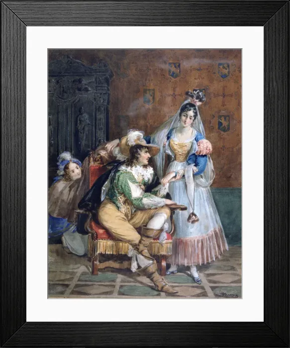 Framed Print : Gallent, c1820-1857. Artist: Achille Deveria Framed Print : Gallent, c1820-1857. Artist: Achille Deveria