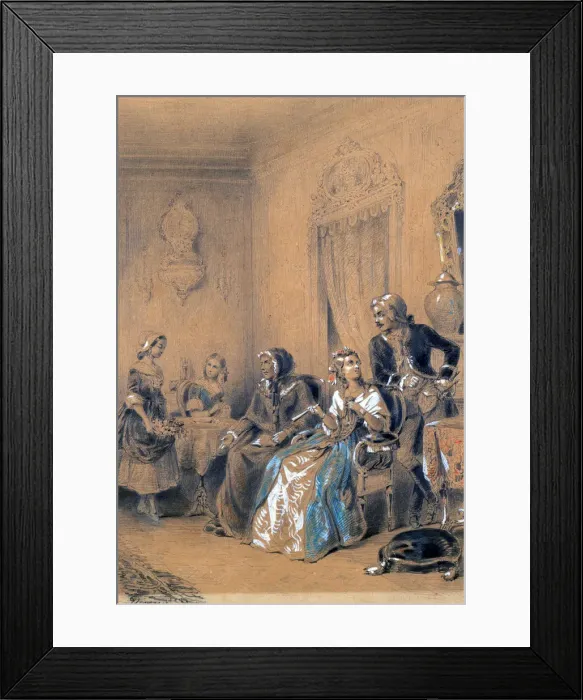 Framed Print : Indoor Scene, c1815-1865. Artist: Eugene Deveria Framed Print : Indoor Scene, c1815-1865. Artist: Eugene Deveria