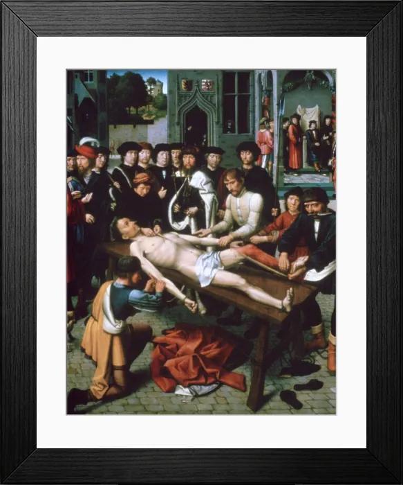 Framed Print : The Flaying of Sisamnes, (detail), 1498. Artist: Gerard David Framed Print : The Flaying of Sisamnes, (detail), 1498. Artist: Gerard David