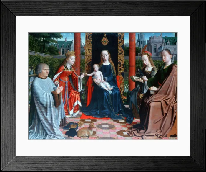 Framed Print : The Mystic Marriage of St Catherine, 1505-1510. Artist: Gerard David Framed Print : The Mystic Marriage of St Catherine, 1505-1510. Artist: Gerard David