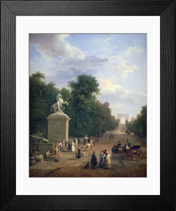 Framed Print : The Entrance to the Champs-Elysees, c1804-1836. Artist: Eustache Francois Duval Framed Print : The Entrance to the Champs-Elysees, c1804-1836. Artist: Eustache Francois Duval