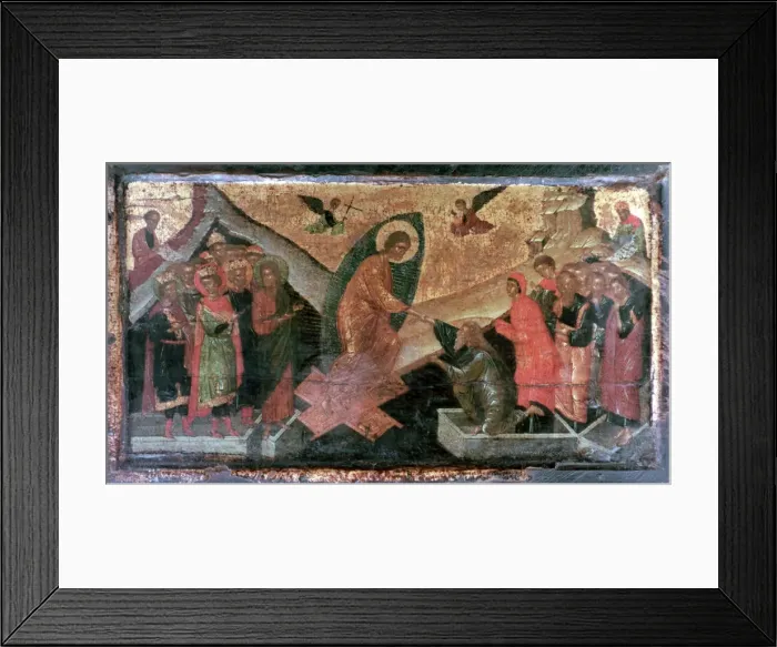 Framed Print : The Descent, 16th century. Artist: Michel Damaskinos Framed Print : The Descent, 16th century. Artist: Michel Damaskinos