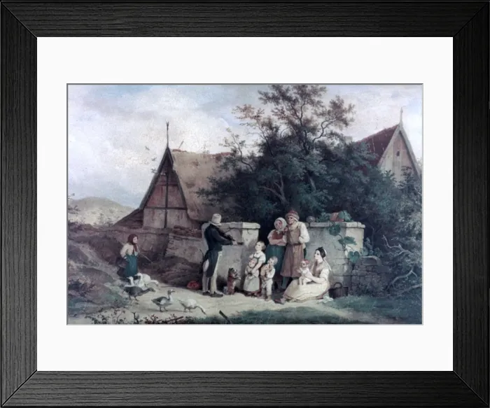 Framed Print : The Fiddler of the Village, 1845. Artist: Ludwig Richter Framed Print : The Fiddler of the Village, 1845. Artist: Ludwig Richter