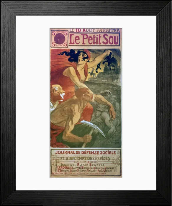 Framed Print : Le Petit Sou Socialist Magazine, c1879-1923. Artist: Theophile Alexandre Steinlen Framed Print : Le Petit Sou Socialist Magazine, c1879-1923. Artist: Theophile Alexandre Steinlen