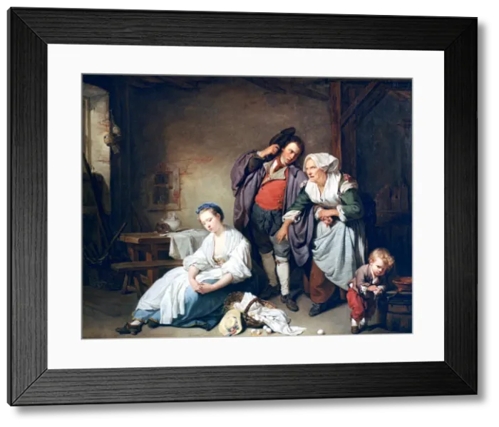Framed Print : Broken Eggs, 1756. Artist: Jean-Baptiste Greuze Framed Print : Broken Eggs, 1756. Artist: Jean-Baptiste Greuze
