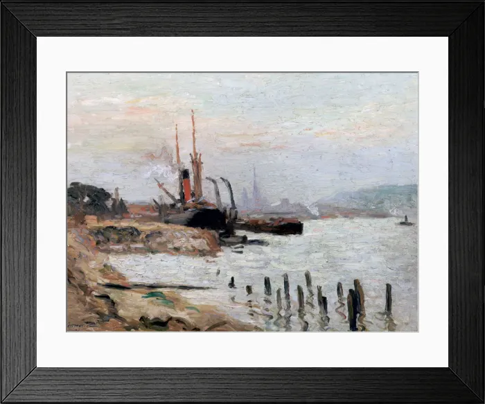 Framed Print : The Seine River at Rohen, c1898-1942. Artist: Narcisse Guilbert Framed Print : The Seine River at Rohen, c1898-1942. Artist: Narcisse Guilbert