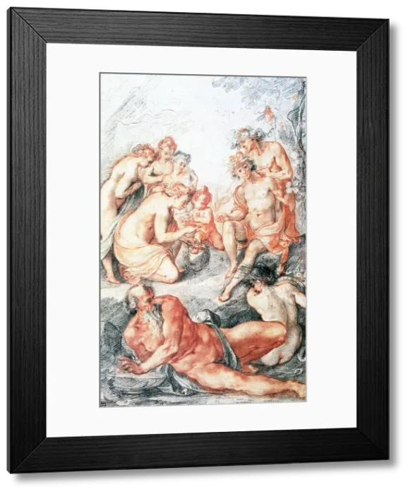 Framed Print : Study, Baptism of a Child, c1584-1609. Artist: Joseph Heintz the Elder Framed Print : Study, Baptism of a Child, c1584-1609. Artist: Joseph Heintz the Elder