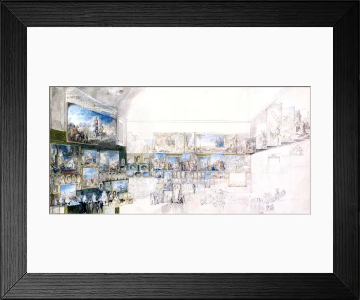 Framed Print : Cabinet of Drawings, c1744-1780. Artist: Gabriel de Saint-Aubin Framed Print : Cabinet of Drawings, c1744-1780. Artist: Gabriel de Saint-Aubin