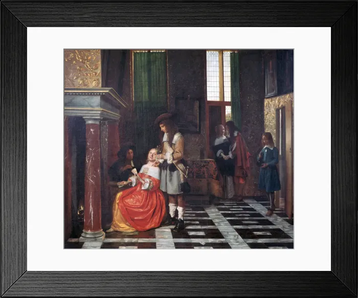 Framed Print : The Card Players, c1663-1665. Artist: Pieter de Hooch Framed Print : The Card Players, c1663-1665. Artist: Pieter de Hooch