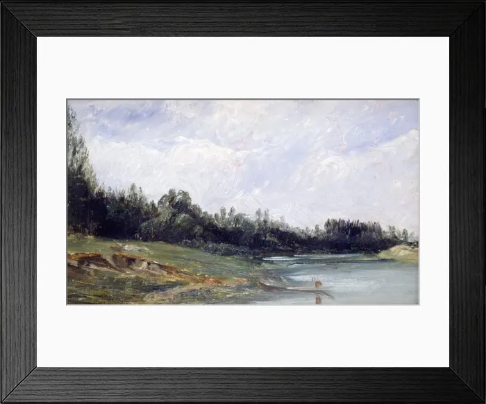 Framed Print : Landscape at the Edge of Water, c1823-1869. Artist: Paul Huet Framed Print : Landscape at the Edge of Water, c1823-1869. Artist: Paul Huet