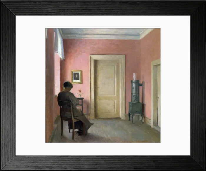 Framed Print : Woman sitting in an Interior, 1915. Artist: Peter Vilhelm Ilsted Framed Print : Woman sitting in an Interior, 1915. Artist: Peter Vilhelm Ilsted