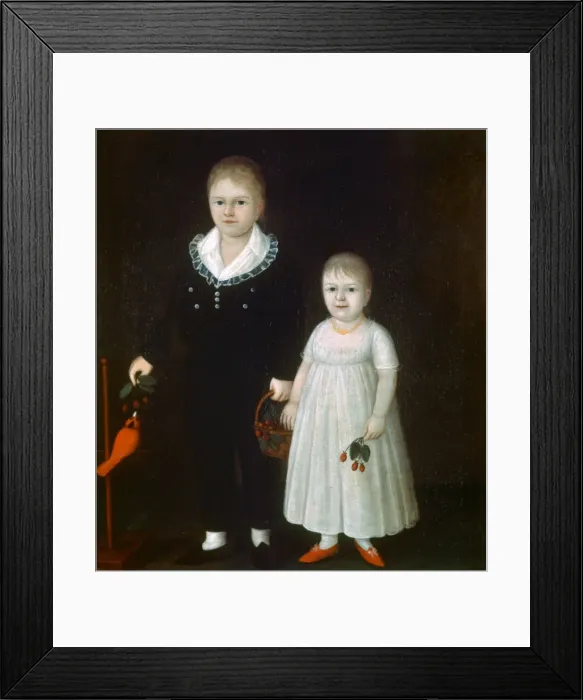 Framed Print : Edward and Sarah Rutter, c1805. Artist: Joshua Johnson Framed Print : Edward and Sarah Rutter, c1805. Artist: Joshua Johnson