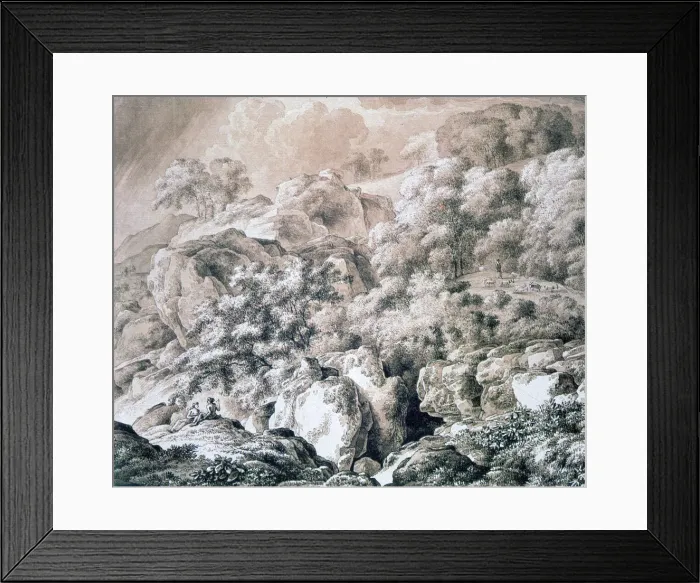 Framed Print : Forest Landscape, 1799. Artist: Franz Kobell Framed Print : Forest Landscape, 1799. Artist: Franz Kobell