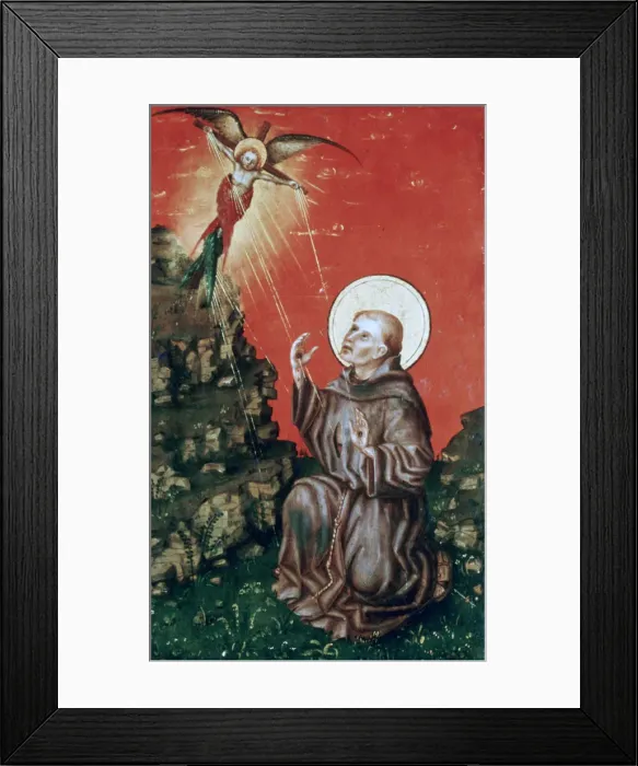 Framed Print : St Francis receiving the Stigmata, c1430-1451. Artist: Stephan Lochner Framed Print : St Francis receiving the Stigmata, c1430-1451. Artist: Stephan Lochner