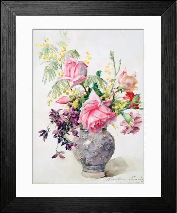 Framed Print : Vase of Roses, c1865-1928. Artist: Madeleine Jeanne Lemaire Framed Print : Vase of Roses, c1865-1928. Artist: Madeleine Jeanne Lemaire