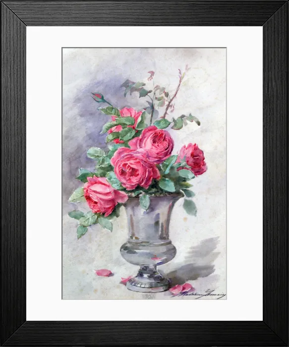 Framed Print : Vase of Flowers, c1865-1928. Artist: Madeleine Jeanne Lemaire Framed Print : Vase of Flowers, c1865-1928. Artist: Madeleine Jeanne Lemaire