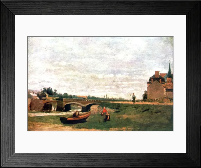 Framed Print : View of the Village, c1855-1892. Artist: Stanislas Lepine Framed Print : View of the Village, c1855-1892. Artist: Stanislas Lepine