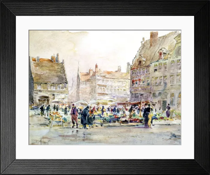 Framed Print : Bourbon Quay, c1892-1938. Artist: Rene Leverd Framed Print : Bourbon Quay, c1892-1938. Artist: Rene Leverd