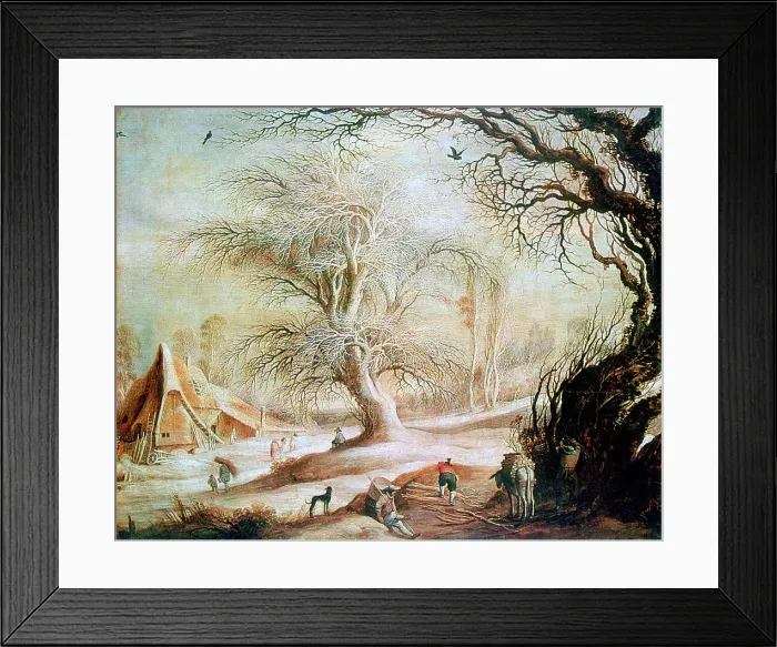 Framed Print : Winter Landscape, c1606-1656. Artist: Gysbrecht Leytens Framed Print : Winter Landscape, c1606-1656. Artist: Gysbrecht Leytens