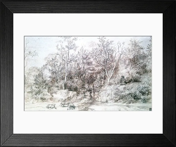 Framed Print : Landscape with Person Playing Flute, c1627-1674. Artist: Jan Lievens Framed Print : Landscape with Person Playing Flute, c1627-1674. Artist: Jan Lievens