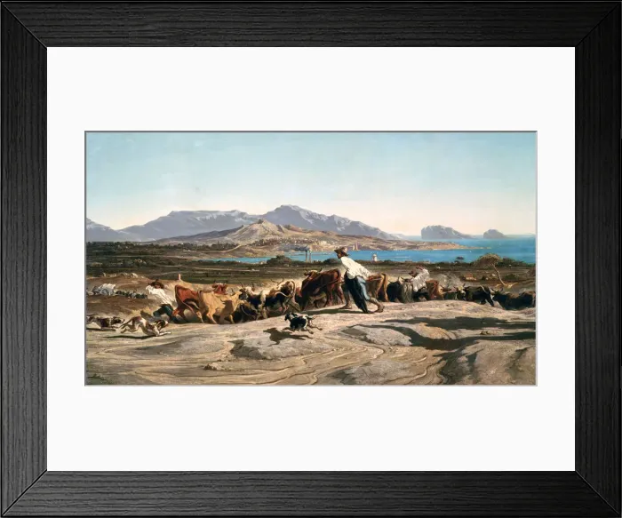 Framed Print : A View of Marseille, c1829-1863. Artist: Emile Charles Joseph Loubon Framed Print : A View of Marseille, c1829-1863. Artist: Emile Charles Joseph Loubon
