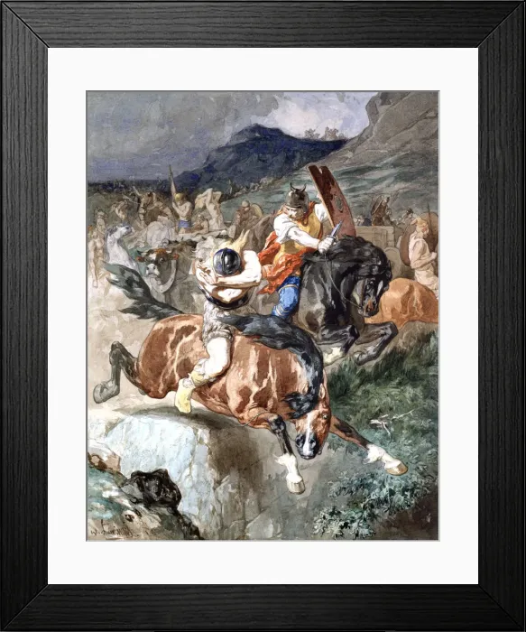 Framed Print : Fight of the Riders, c1842-1896. Artist: Evariste Vital Luminais Framed Print : Fight of the Riders, c1842-1896. Artist: Evariste Vital Luminais