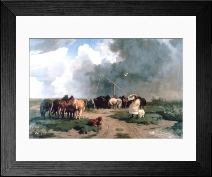 Framed Print : Horses in the Storm, 1862. Artist: Karoly Lotz Framed Print : Horses in the Storm, 1862. Artist: Karoly Lotz