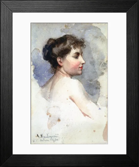 Framed Print : Portrait of a Woman, c1873-1920. Artist: Giacomo Mantegazza Framed Print : Portrait of a Woman, c1873-1920. Artist: Giacomo Mantegazza