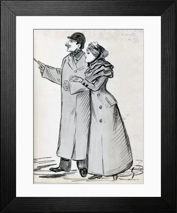 Framed Print : The Couple, Man with the Bowler Hat, c1870-1893. Artist: Guy de Maupassant Framed Print : The Couple, Man with the Bowler Hat, c1870-1893. Artist: Guy de Maupassant